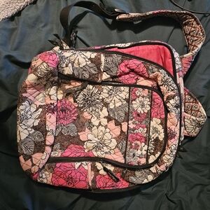 Vera Bradley Pink and Black Floral Backpack